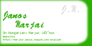 janos marjai business card